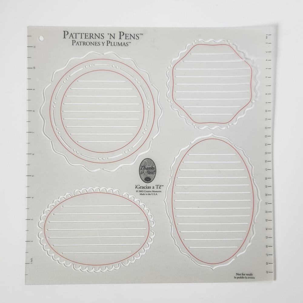 Creative Memories Storylines Patterns N Pens Journalling Scrapbooking Stencil